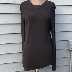 NWT EnTHREAD Black Ribbed Long Sleeve  Knit Sweater Large